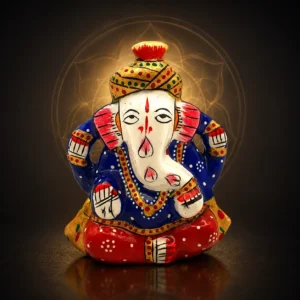 Figura ganesha de 3 metales con turbante