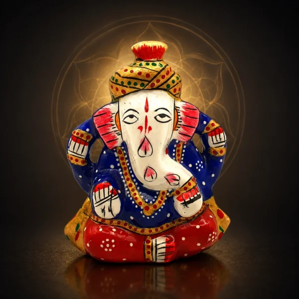 Figura ganesha de 3 metales con turbante