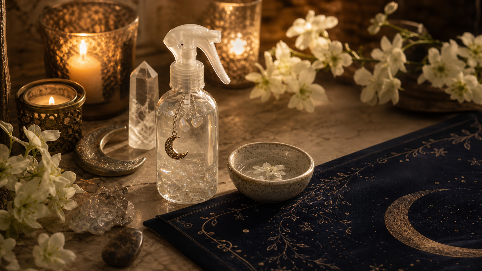 Agua de luna en ritual energetico