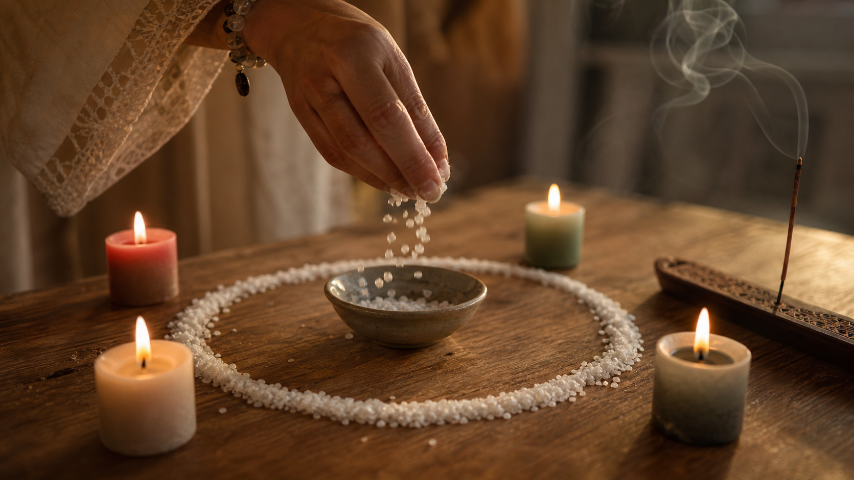Rituales circulo de sal en ritual energetico