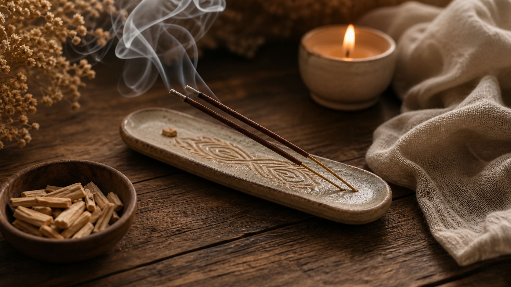 Incienso de sandalo en ritual energetico