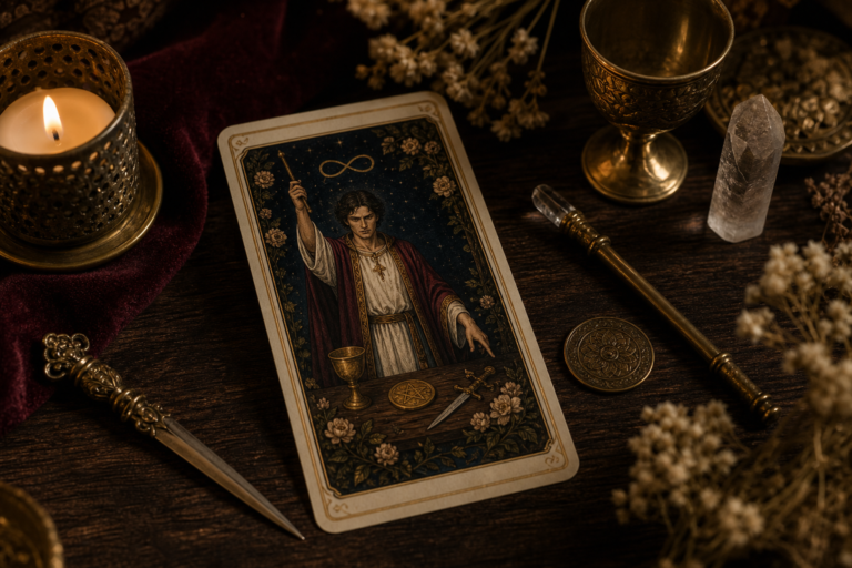 Mago en el tarot en ritual energetico