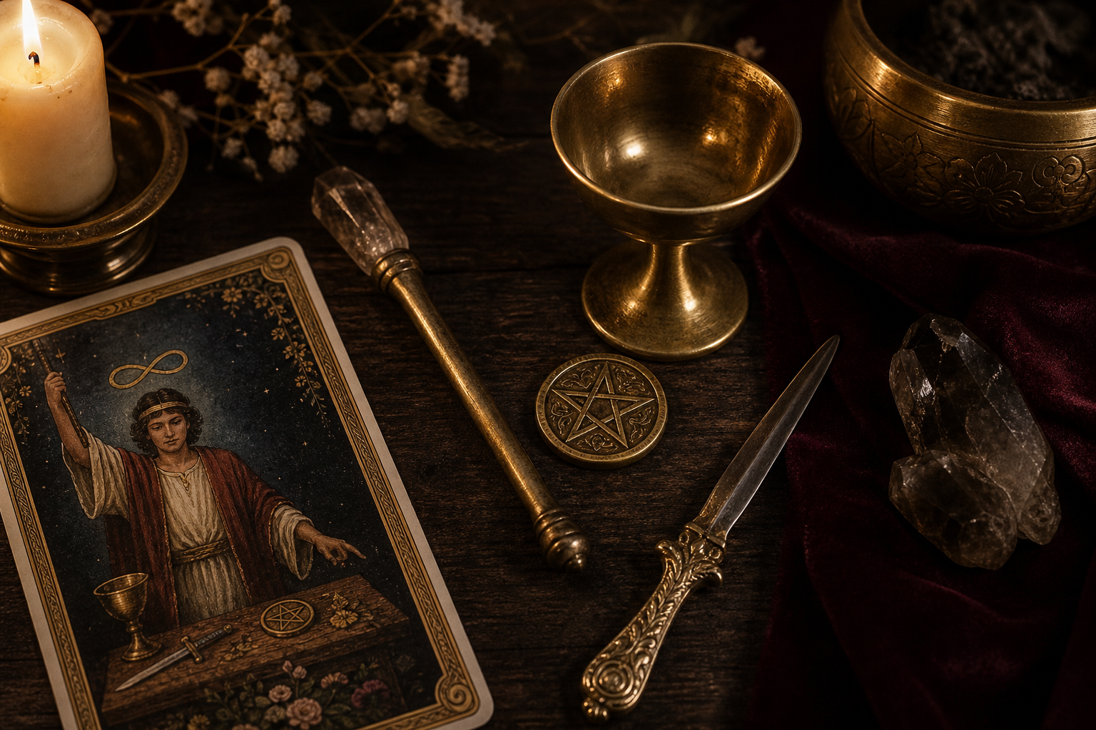 Mago en el tarot en ritual energetico