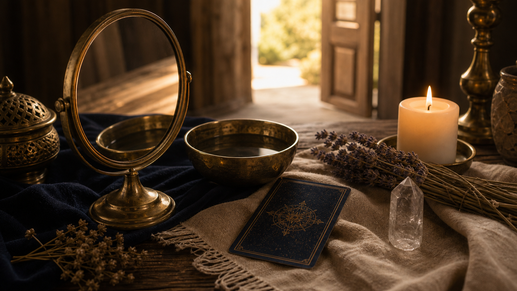 Ocho de oros en el tarot en ritual energetico