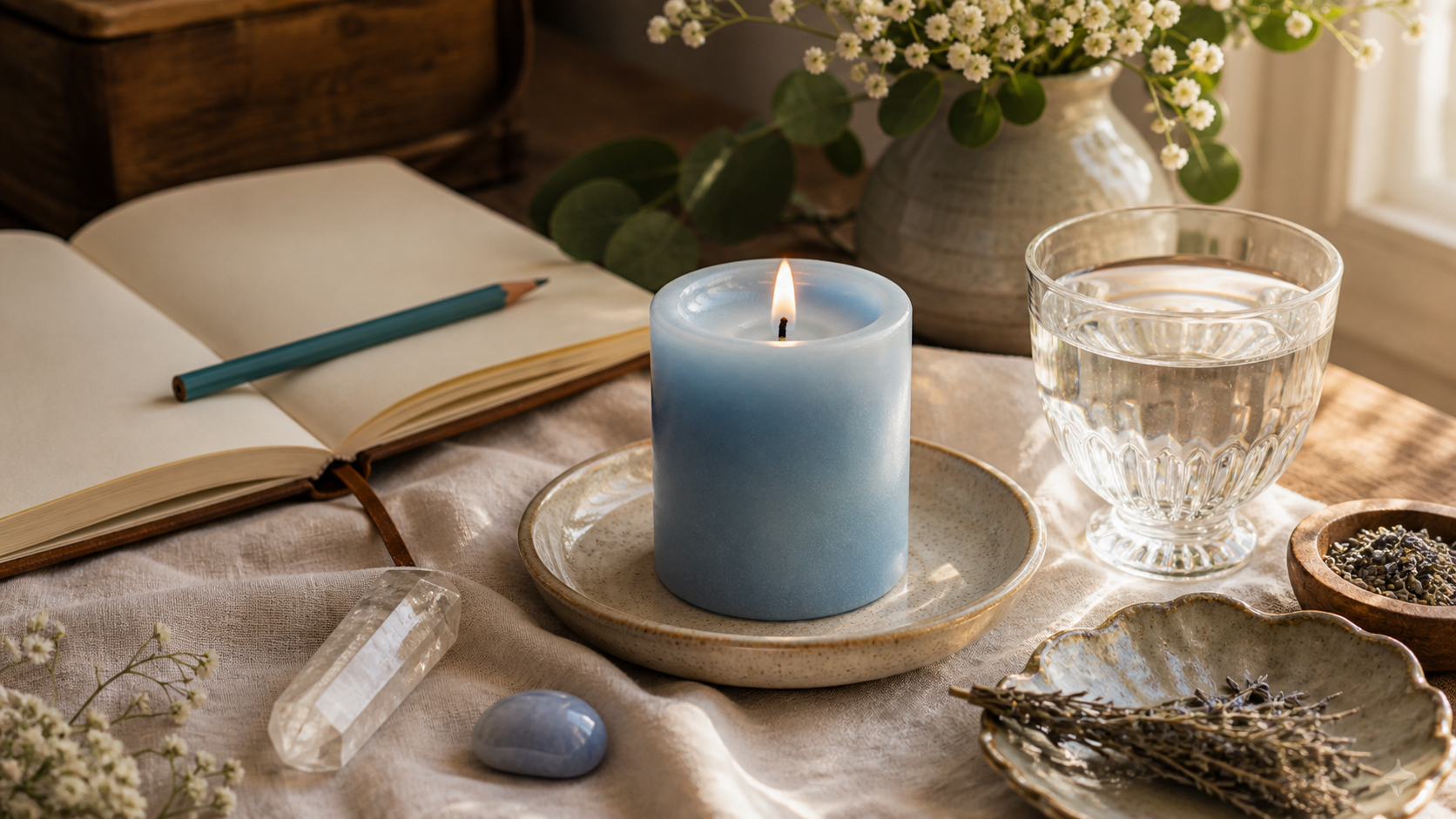 Rituales con velas azules en ritual energetico