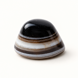 Ojo de Shiva de ágata natural de 2 cm con cúpula oscura y bandas de protección simbólica